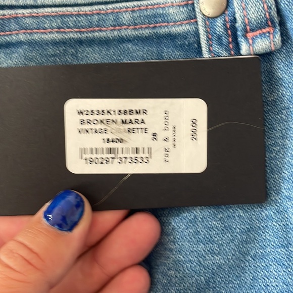 Straight leg jean **length has been hemmed but excess fabric still attached** - Picture 2 of 6